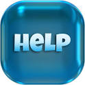 Picture of a clickable button with the word "help" on it.
