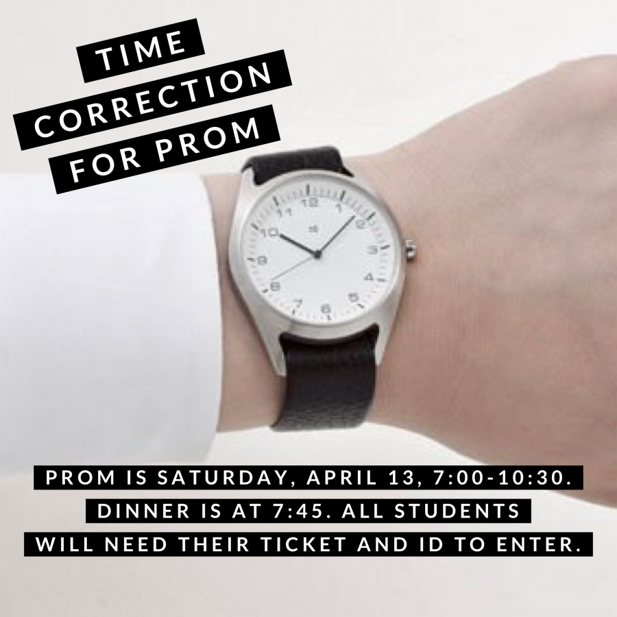 Prom is 7:00 to 10:30